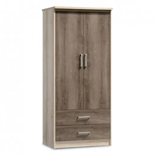 Dulap haine Model Olympus, Stejar/Bej, 81x57x183 cm Plată securizată