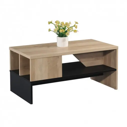 Plată securizată Masuta de Cafea Model Yang, 93x46x43 cm, Antracit/Natural