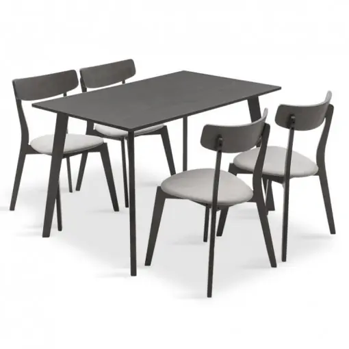 Set Masa si Scaune Benson-Toto 5 Piese Gri Rustic 120x75x75 cm Preț mic