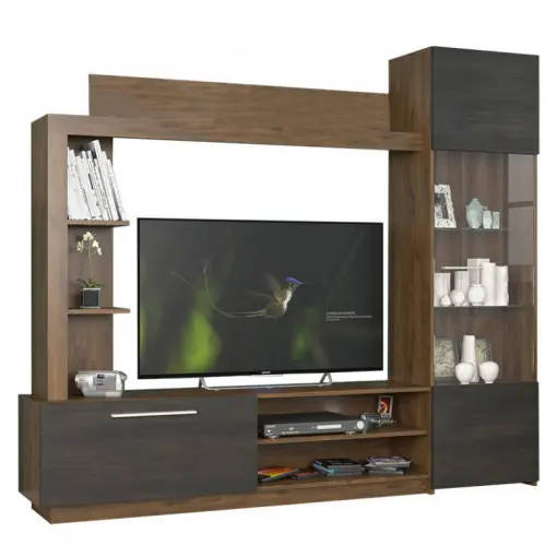 Ansamblu Comoda TV June Oak 204x35x177 cm Preț redus