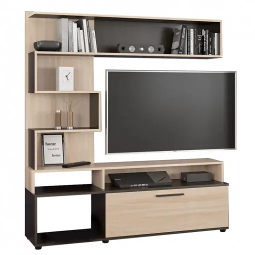 Ansamblu Comoda TV Jasper Wenge 151.5x37.5x169.5 cm Ieftin