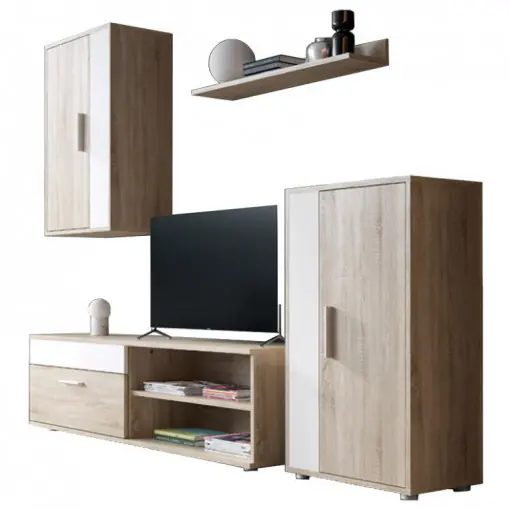 Ansamblu Comoda TV Zafira Sonoma 200x35x190 cm Cel mai vândut