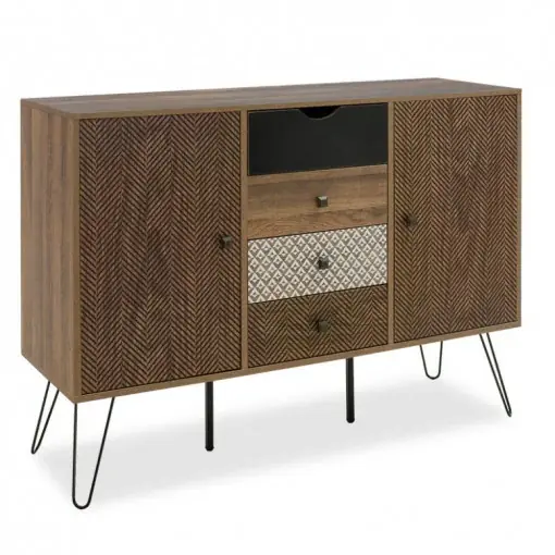 Comoda Model Boho, Nuc/Negru, 122x39.5x86 cm Comandă acum