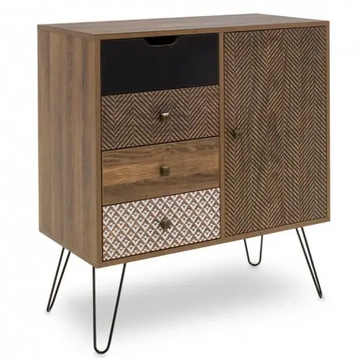 Livrare rapidă Dulap cu Sertare Boho Walnut 79.5x39.5x86 cm