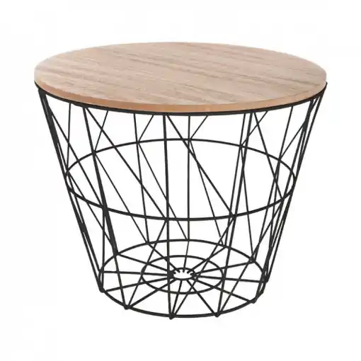 Ofertă de sezon Masuta de Cafea Model Whitehead, 38x38x30.5 cm, Negru/Stejar