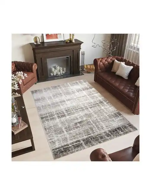 Retur ușor Covor Mondo, Model 74GBE , Bej/Maro 80x150 cm, 2280 gr/mp