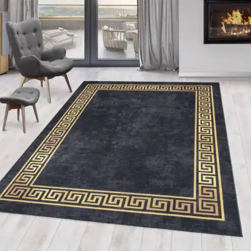 Covor Fiesta Negru V2 140x200 cm Livrare rapidă