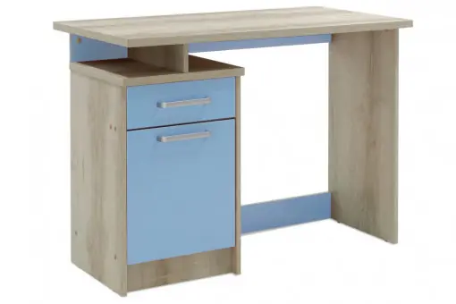 Birou pentru Copii Pako World, model Looney, 100x75x55 cm, Stejar castillo/Albastru Reducere