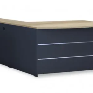 Popular Birou de Colt Pako World, model Lotus, 180x75x160 cm, Antracit/Stejar