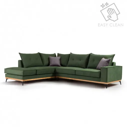 Ofertă limitată Coltar Dreapta Luxury II Verde Inchis Antracit - Negru 290x235x90 cm