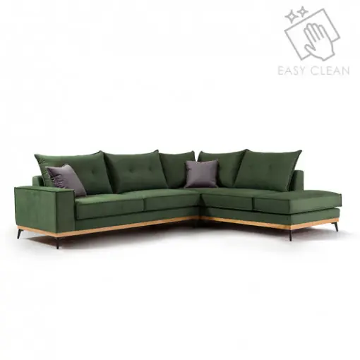 Coltar Stanga Luxury II Verde Inchis - Gri Inchis - Negru 290x235x90 cm Nu rata