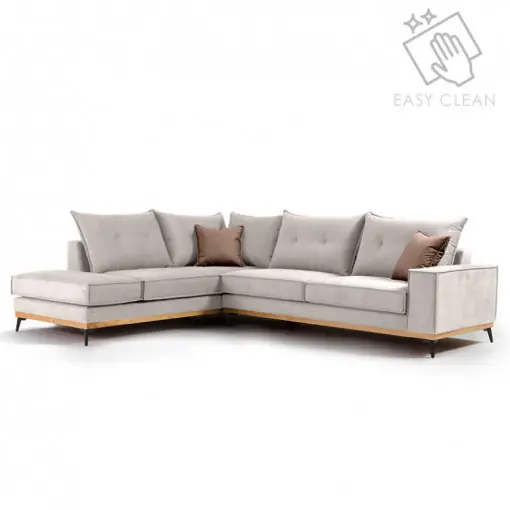 Comandă acum Coltar Dreapta Luxury II Crem - Mocha - Negru 290x235x90 cm