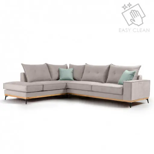Calitate înaltă Coltar Dreapta Luxury II Elephant - Ciel - Negru 290x235x90 cm