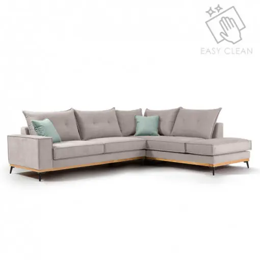 Coltar Stanga Luxury II Elephant - Ciel - Negru 290x235x90 cm Expediere rapidă