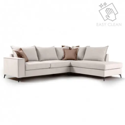 Disponibil imediat Coltar Stanga Romantic Crem - Mocha 290x235x95 cm