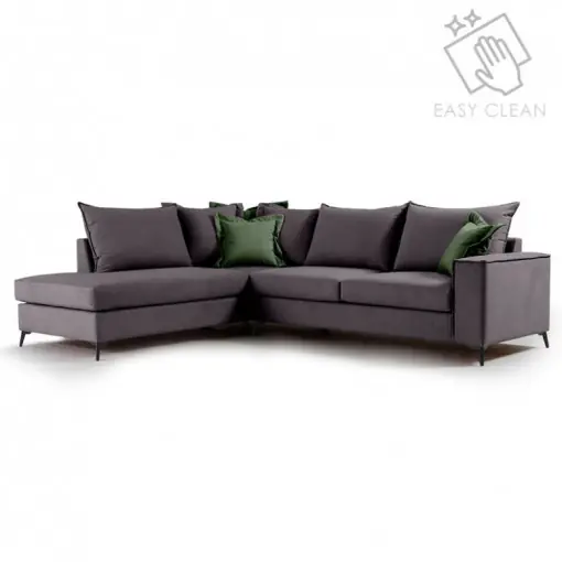 Ofertă limitată Coltar Dreapta Boston Gri Inchis - Verde Inchis 290x235x95 cm