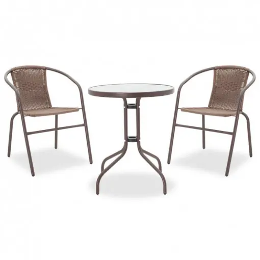 Chilipir Set Masa si Scaune Gradina Watson-Obbi 3 Piese Maro