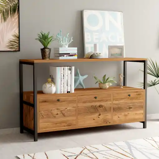 Comoda Model Nero, Nuc/Negru, 120x30x75 cm Chilipir