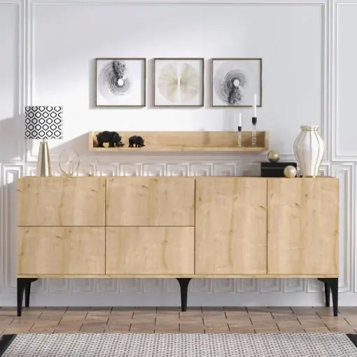 Comoda Model Stella, Stejar, 180x40x55 cm Plată sigură