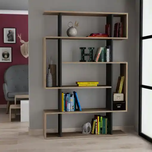 Premium Biblioteca Salvador, Model Mito, Stejar sonoma/Antracit