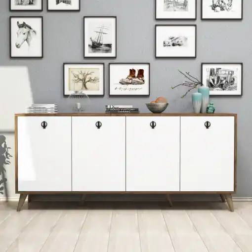 Comoda Model Elite, Nuc/Alb, 180x45x80 cm Reduceri