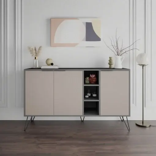 Vezi acum Comoda Model Clara, Antracit/Bej, 142x35.6x142 cm
