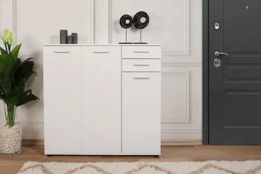 Preferatul clienților Dulap Pantofi Model Shelby V1, Alb