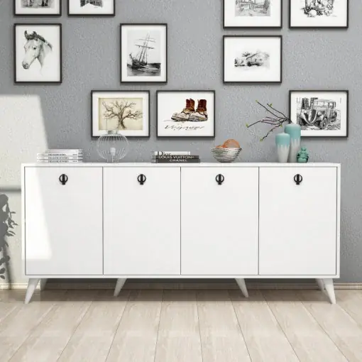Cel mai bun preț Comoda Model Elite, Alb, 180x45x80 cm