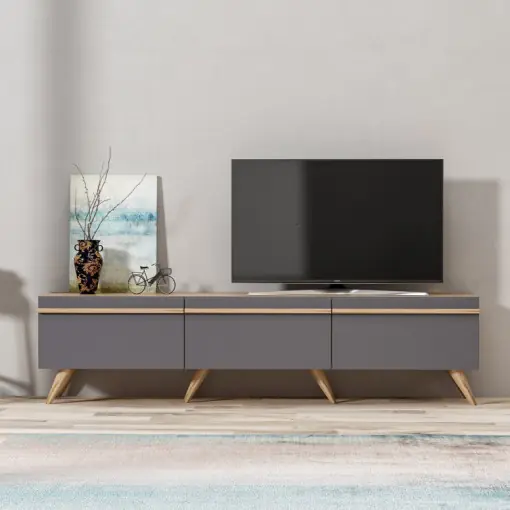 Comoda TV Salvador, Model Amsterdam, 180x42x35 cm, Antracit Cumpărături sigure