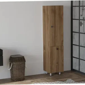 Lichidare de stoc Dulap multifunctional Model Lipa, Nuc, 35x31.9x154.8 cm