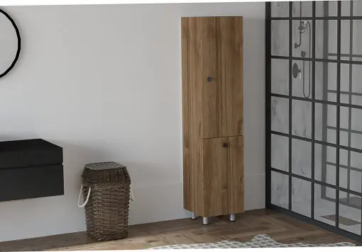 Lichidare de stoc Dulap multifunctional Model Lipa, Nuc, 35x31.9x154.8 cm