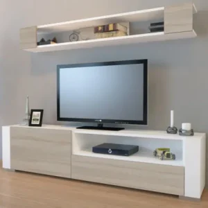 Preț promoțional Ansamblu Comoda TV Arya Alb-Cordoba