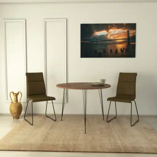 Expediere rapidă Masa Model Noe, 90x90x75 cm, Nuc