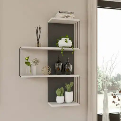 Raft Suspendat Model Arya, Alb/Antracit Reducere extra