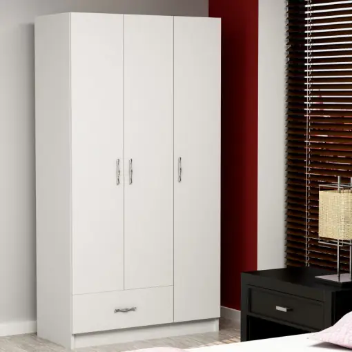 Lichidare de stoc Dulap haine Model Gabi, Alb, 90x40x170 cm