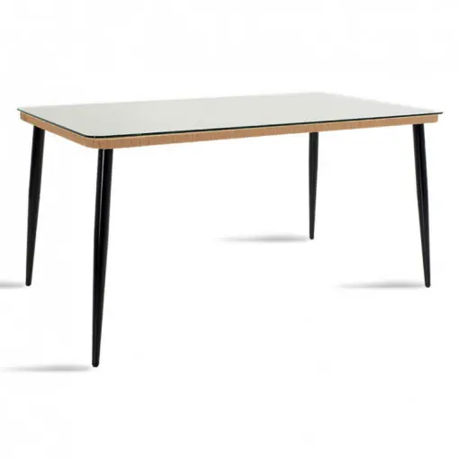 Preț promoțional Masa de Gradina Naoki Negru - Natural 160x90x78 cm