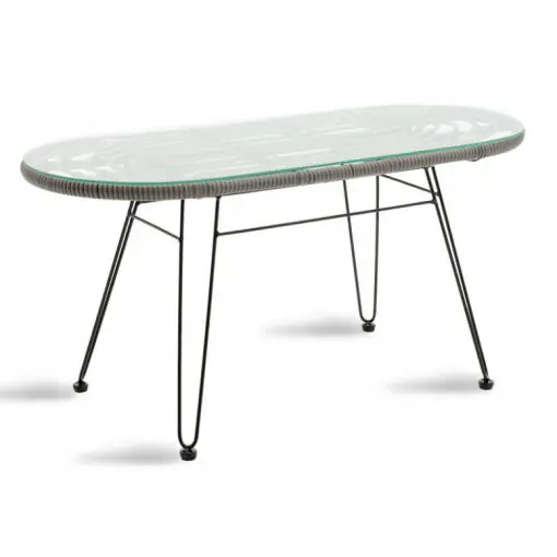 Masa de Gradina Naoki Negru - Gri 100x45x46 cm Reducere extra