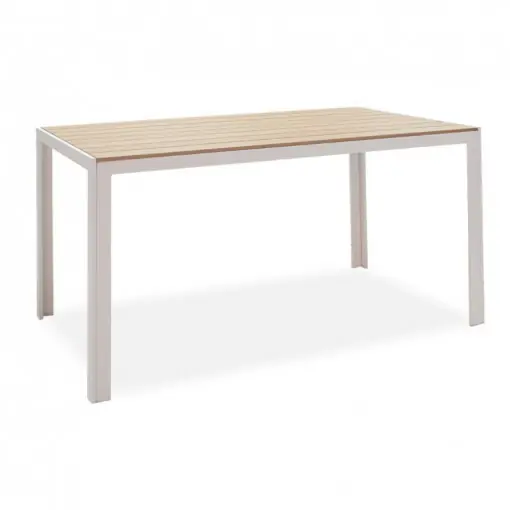Masa de Gradina Nares Alb - Natural 140x80x72.5 cm Reducere specială