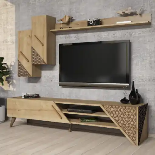 Ansamblu Comoda TV Beril Oak Preț mic