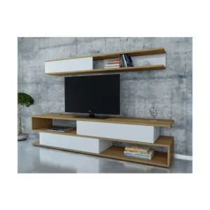 Ultima șansă Ansamblu Comoda TV Sims Alb-Teak