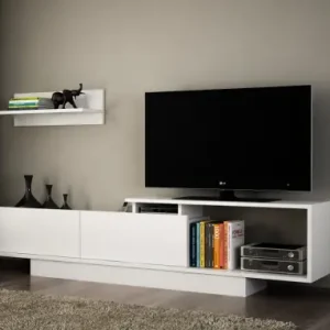 Super ofertă Ansamblu Comoda TV Asos Alb