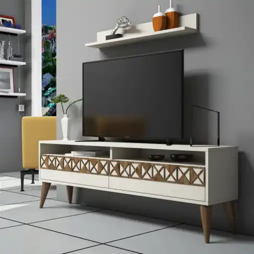 Cumpără online Ansamblu Comoda TV Line Cream