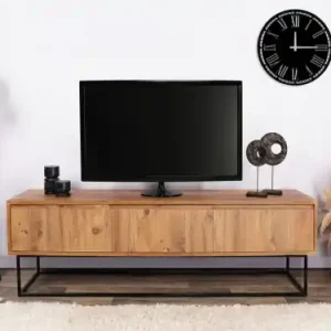 Comoda TV Salvador, Model Lupin140, 140x50x40 cm, Nuc/Negru Retur gratuit