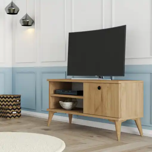 Super ofertă Comoda TV Salvador, Model Retro1552, 90x44.6x29.5 cm, Stejar