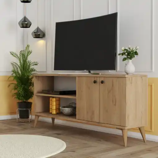 Vezi acum Comoda TV Salvador, Model Everest1572, 138x60x29.5 cm, Stejar