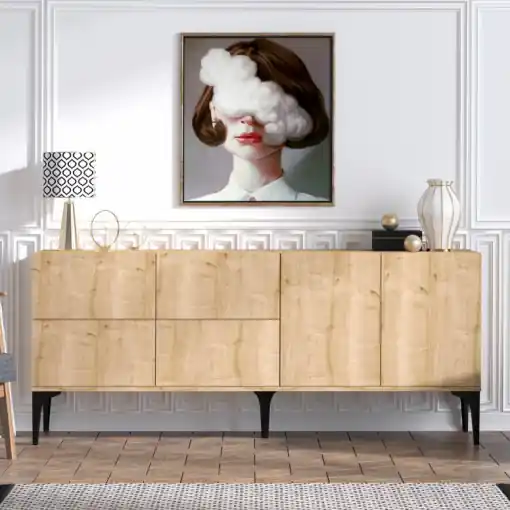Livrare rapidă Comoda Model Laika, Stejar, 180x40x80 cm