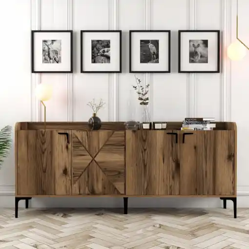Comoda Model Venedik, Nuc, 180x35x78 cm Cel mai bun preț