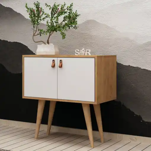 Comoda Model Rebecca, Stejar/Alb, 80x40x80 cm Reducere