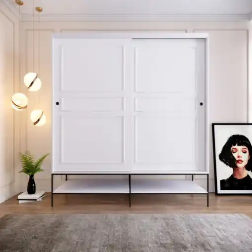 Dulap haine Model Martin, Alb, 190x57x200 cm Doar azi