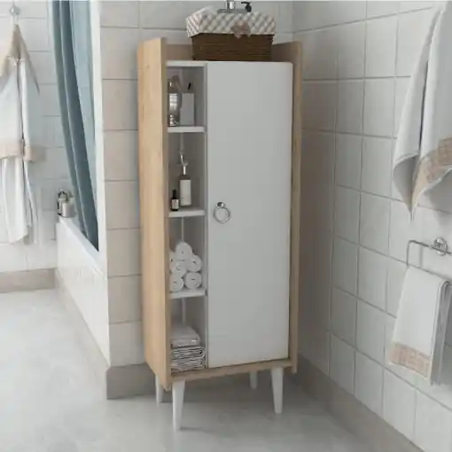 Noutate Dulap Pentru Baie LagomoodRuby Oak-Alb